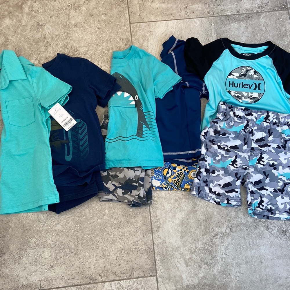 Boys 4T Lot of 9 items Carter’s, Hurley, Jumping Beans